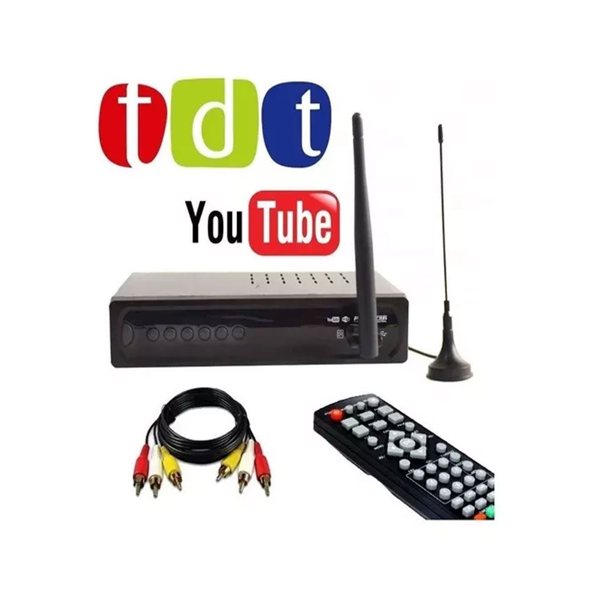 GENERICO - Decodificador Tdt Con Wifi Antena control  Cables