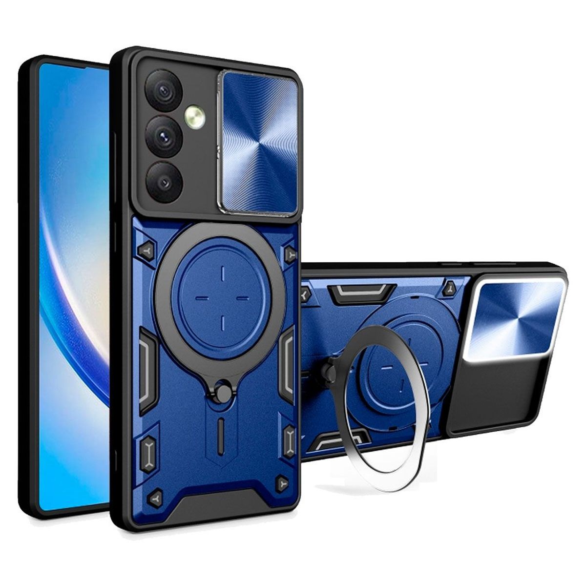 GENERICO - Funda Proteccion Camara Con Soporte Compatible con Samsung A24 Azul