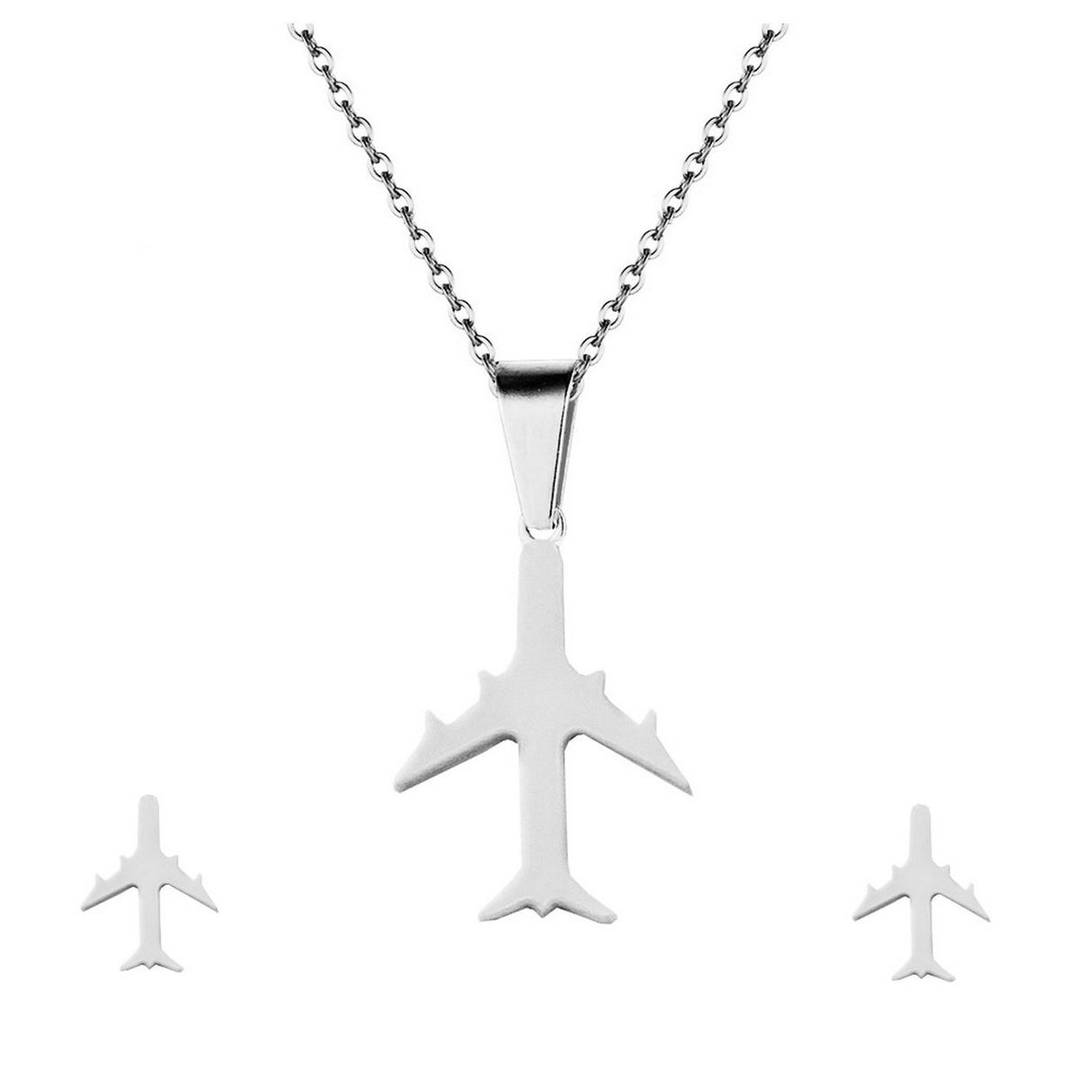 DAYOSHOP - Juego De Joyas Aviòn Viaje Travel Acero Inoxidable  Estuche_.