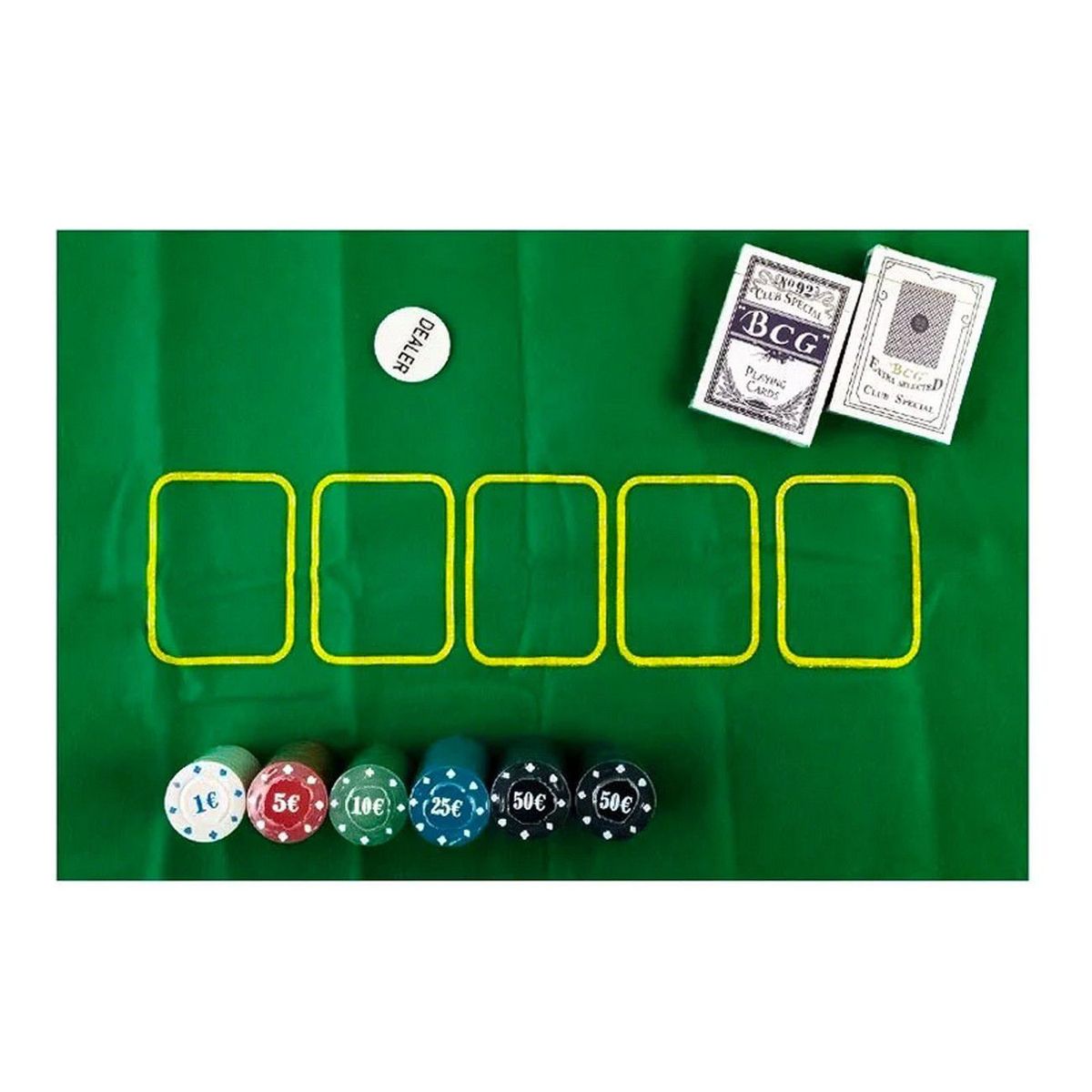 DAYOSHOP - Set Poker Juego De Mesa 120 Fichas + Naipes Y Mantel