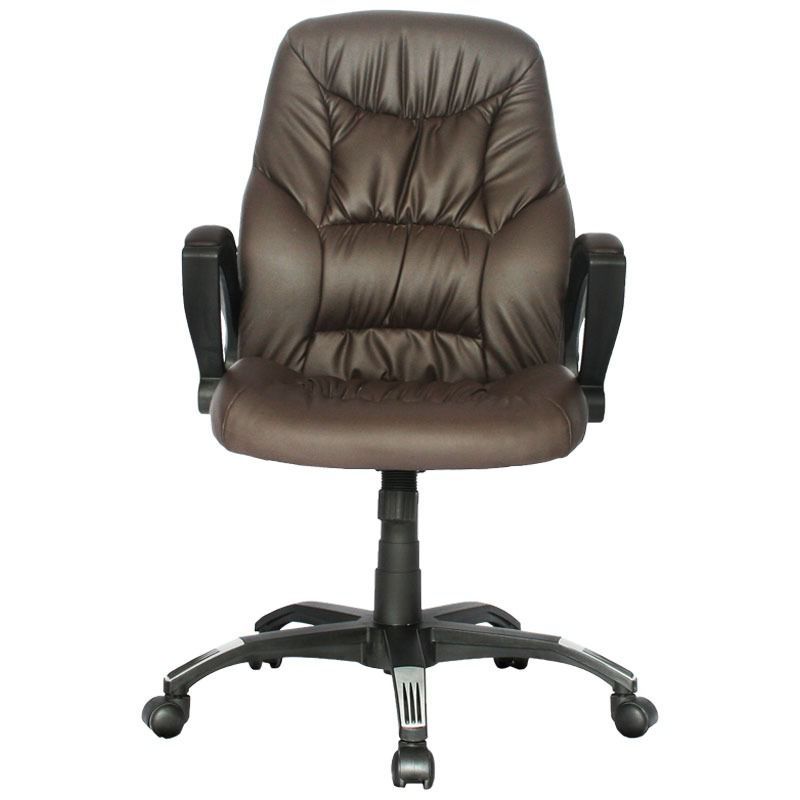 ZER - SILLA PARMA BASE NYLON  ASIENTO Y ESPALDA EN CUERO SINTETICO CAFÉ