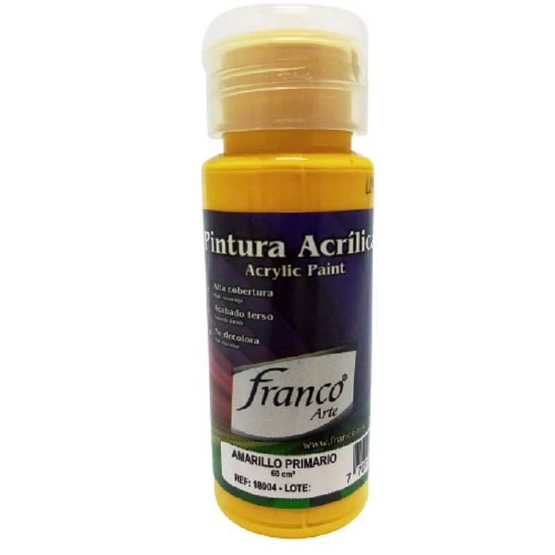FRANCO ARTE - Pintura Acrílica Al Frío Franco Arte Amarillo Primario 60 Ml