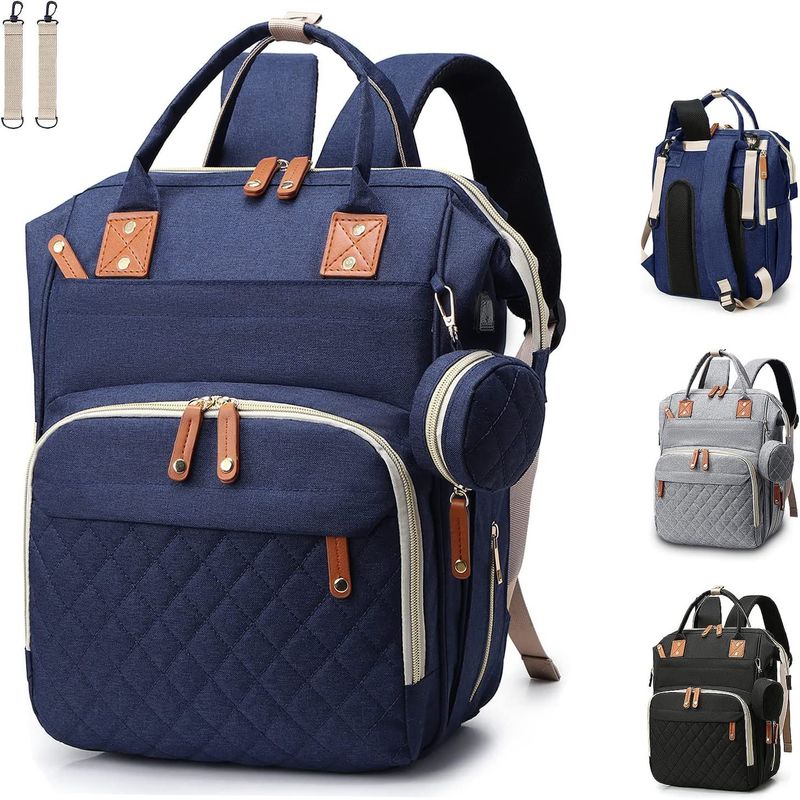 GENERICO - Pañalera para Bebe Morral Multiuso Basic 3 -1 con USB - Azul
