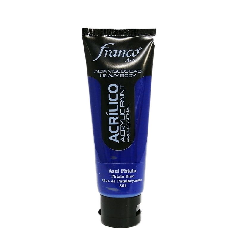 FRANCO ARTE - Acrílico Profesional Franco, Color Azul Phtalo Tubo X 100 Cc