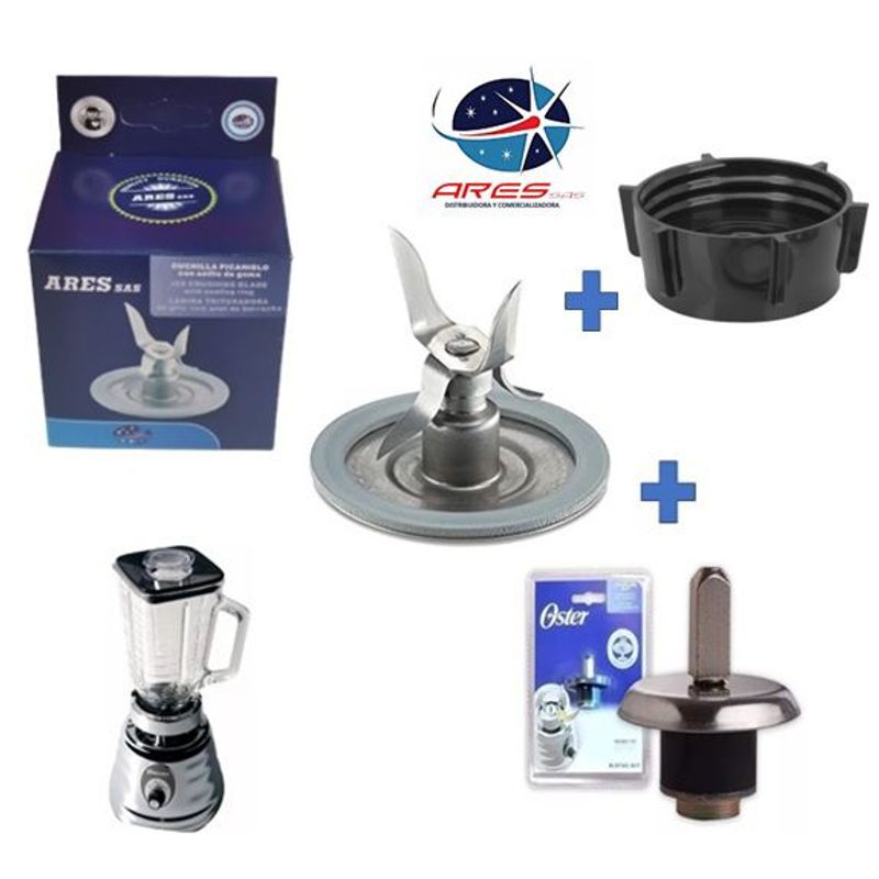 ARES - Cuchilla Para Oster 4 Aspas +Acople+ Base
