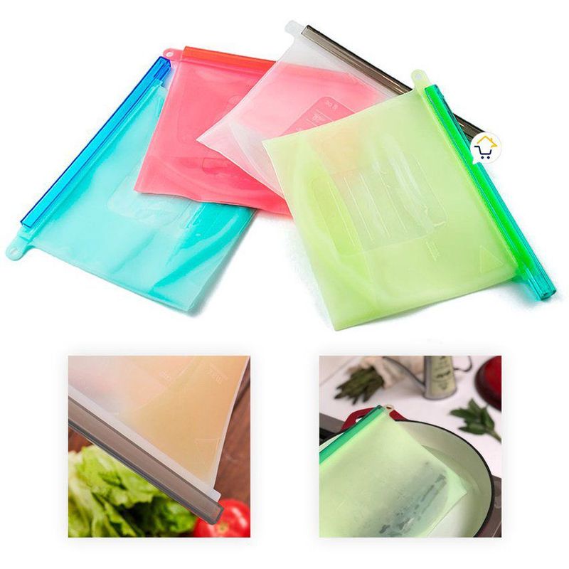 COMPRALOENCASA COM - Bolsa silicona hermética reutilizables alimentos 500ml he023