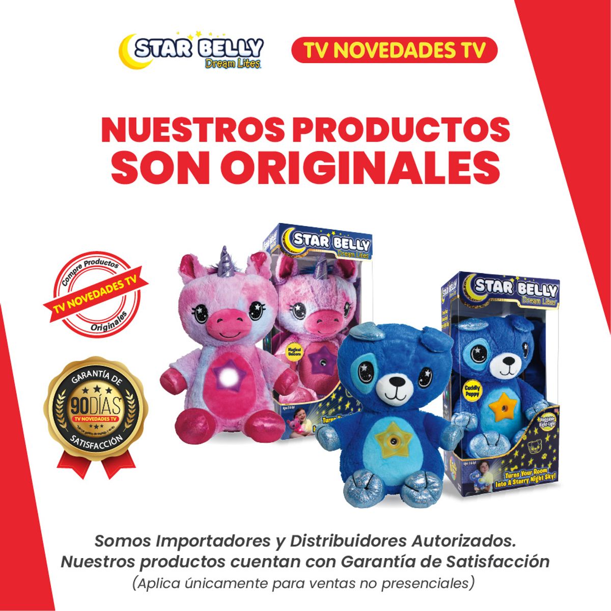 TV NOVEDADES - Peluche Proyector De Luces Star Belly Oso Azul