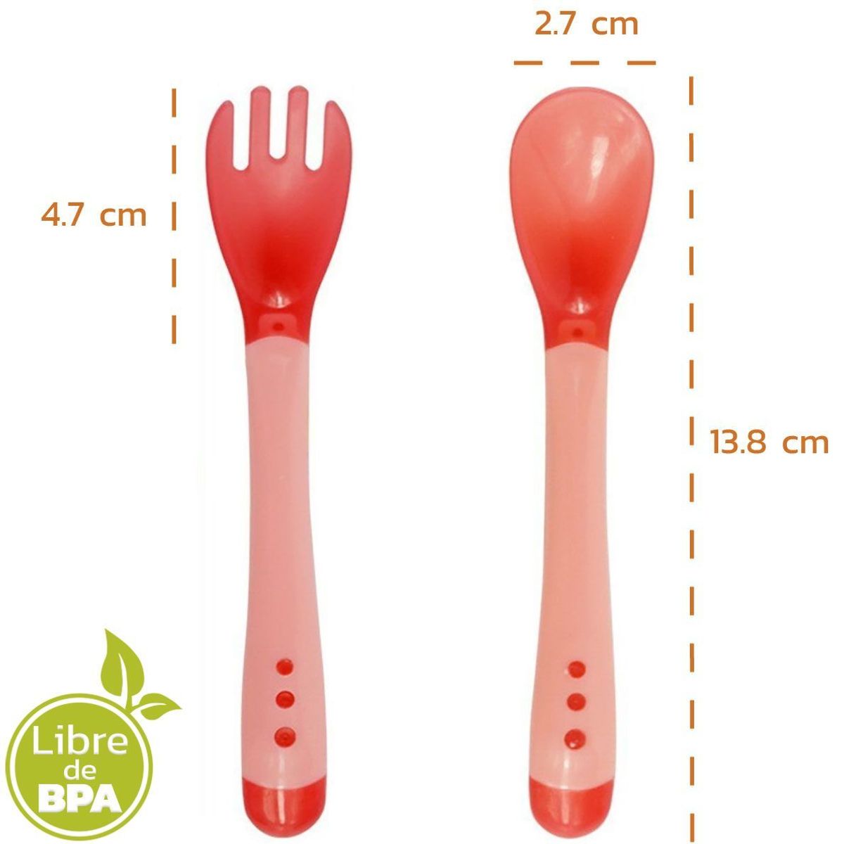 ENFANTASY - Set de cubiertos en silicona para bebe termosensible