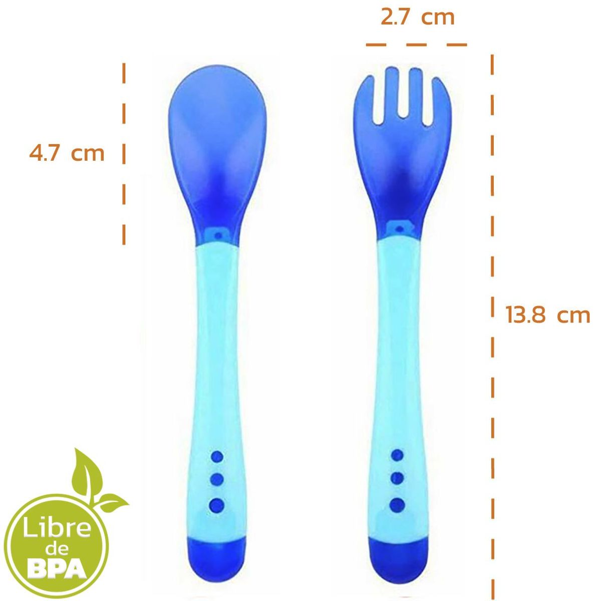 ENFANT'ASY - Set de cubiertos en silicona para bebe termosensible