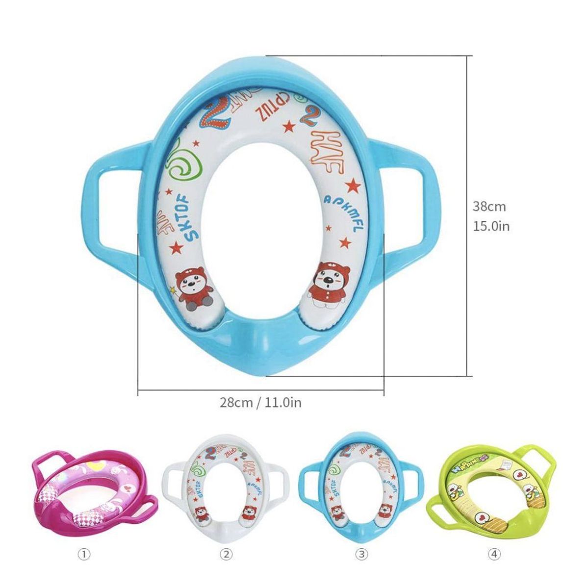 ENFANT'ASY - Reductor adaptador de inodoro acolchado con agarraderas