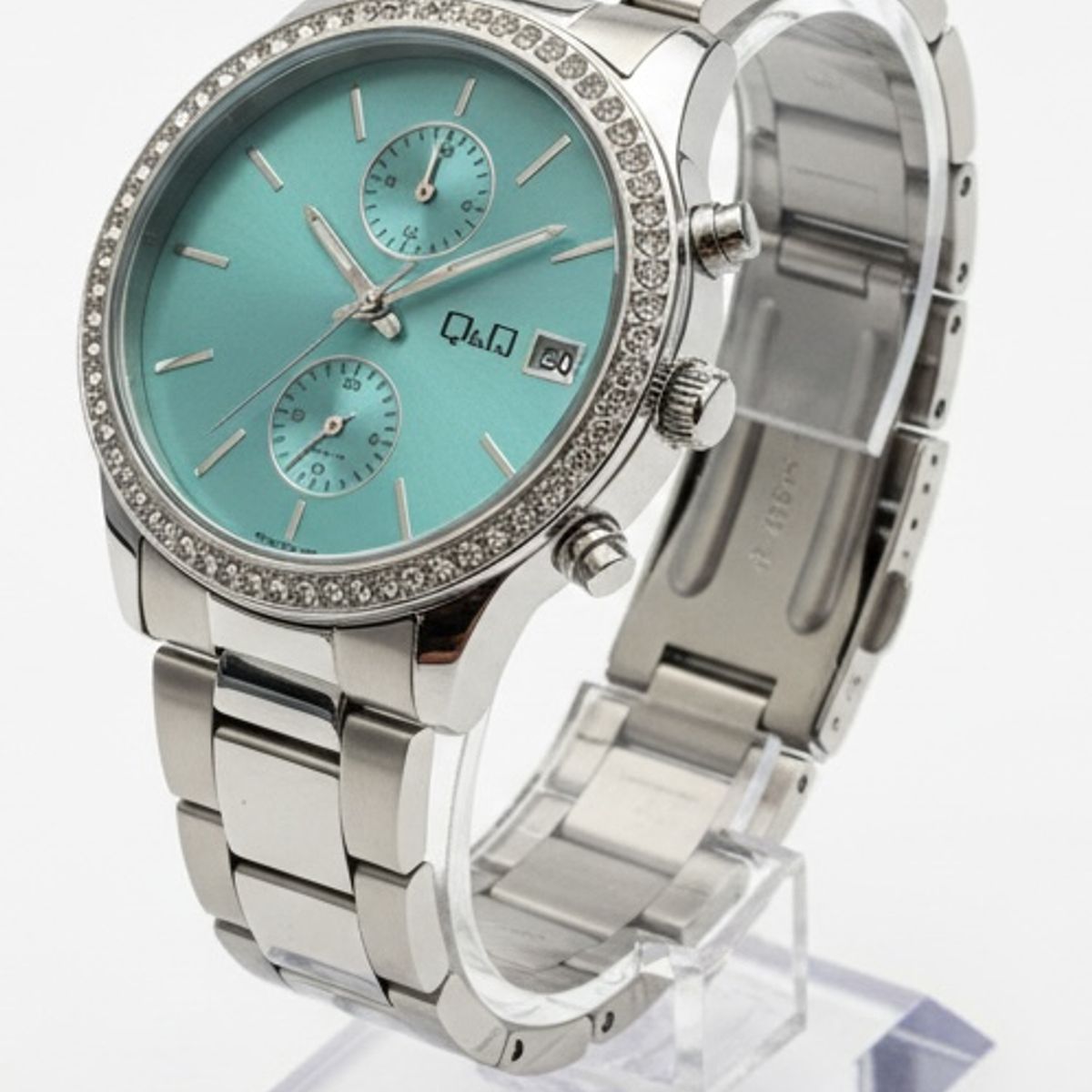 Q&Q - Reloj de moda para  Mujer Q&Q Plateado + Caja