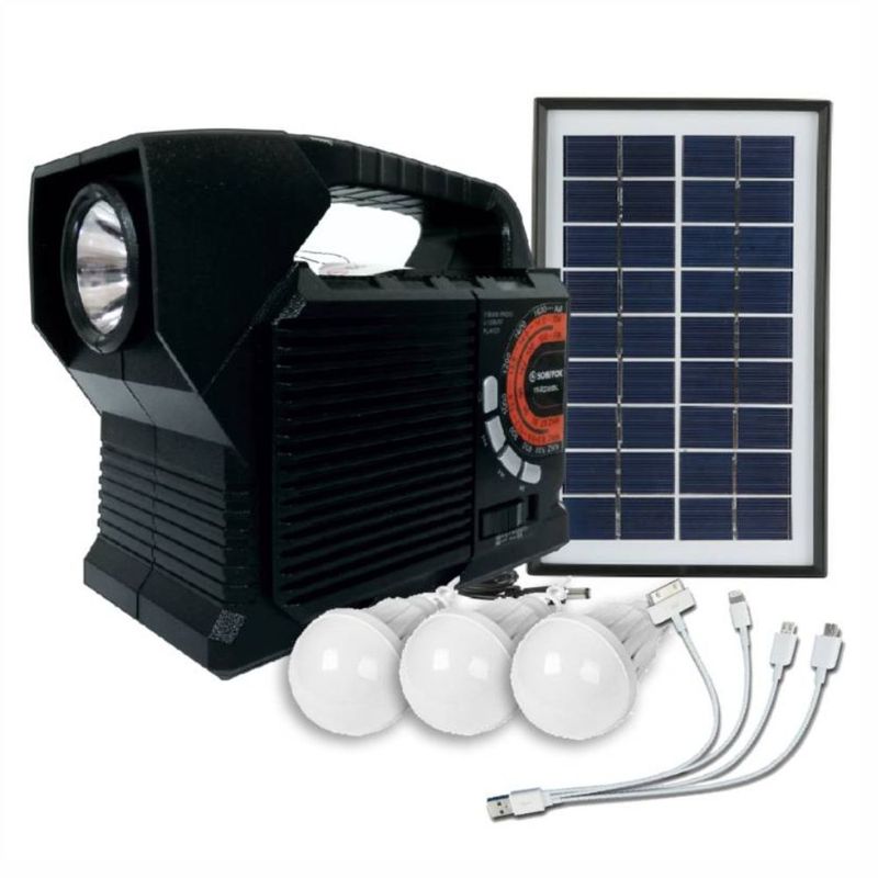 SONIVOX - Radio Portátil Bluetooth Usb Kit Solar Sonivox 4 Bombillos