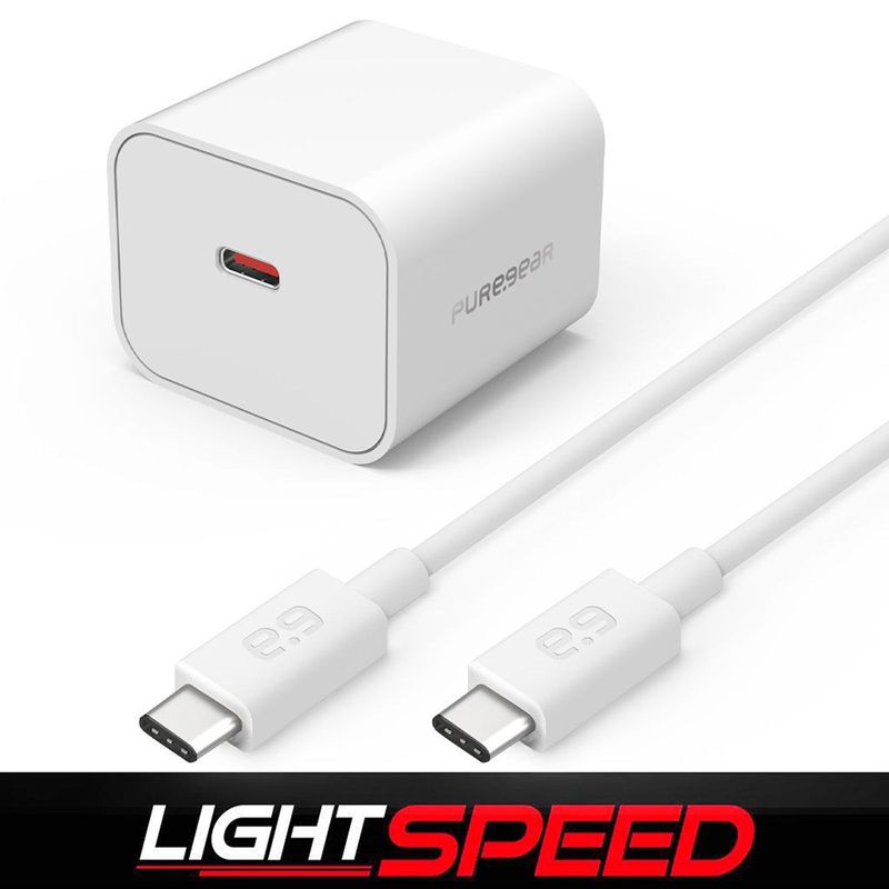 PURE GEAR - Cargador de Pared 30W con Cable USB C a USB C Lightspeed