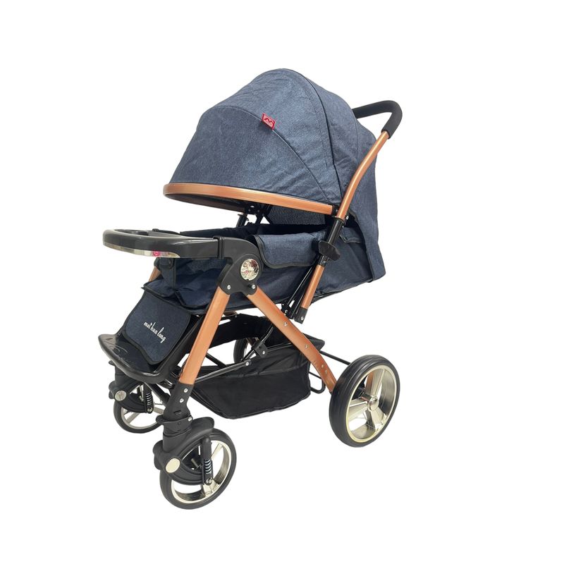KIDSHOP - Coche Bebe Capota Expandible Reversible 8098 Azul
