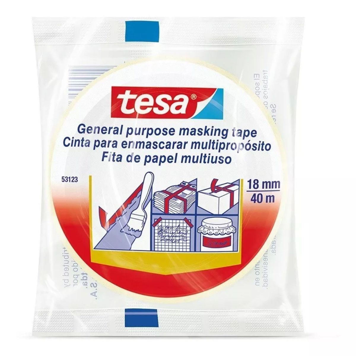 TESA - Cinta De Enmascarar Y Empaque 18 X 40 Tesa