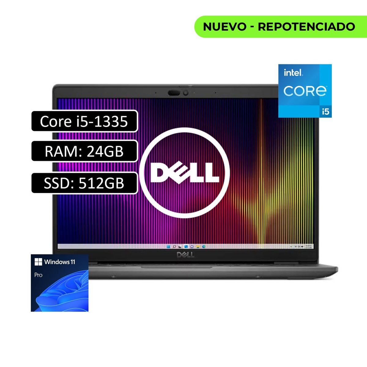 DELL - Portatil Dell Latitude Intel Core i5-1335u Ram 24GB DDR5 SSD 512GB 14" Win 11 Pro