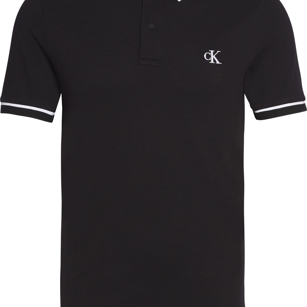 CALVIN KLEIN - Polos Slim De Piqué Elástico Negro Calvin Klein