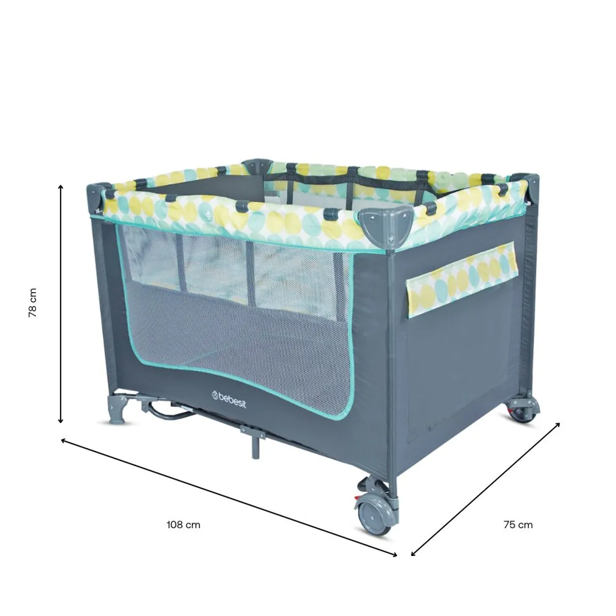 BEBESIT - Cuna Corral para Bebé Magic Funcion Mecedora Bosa Viaje Azul