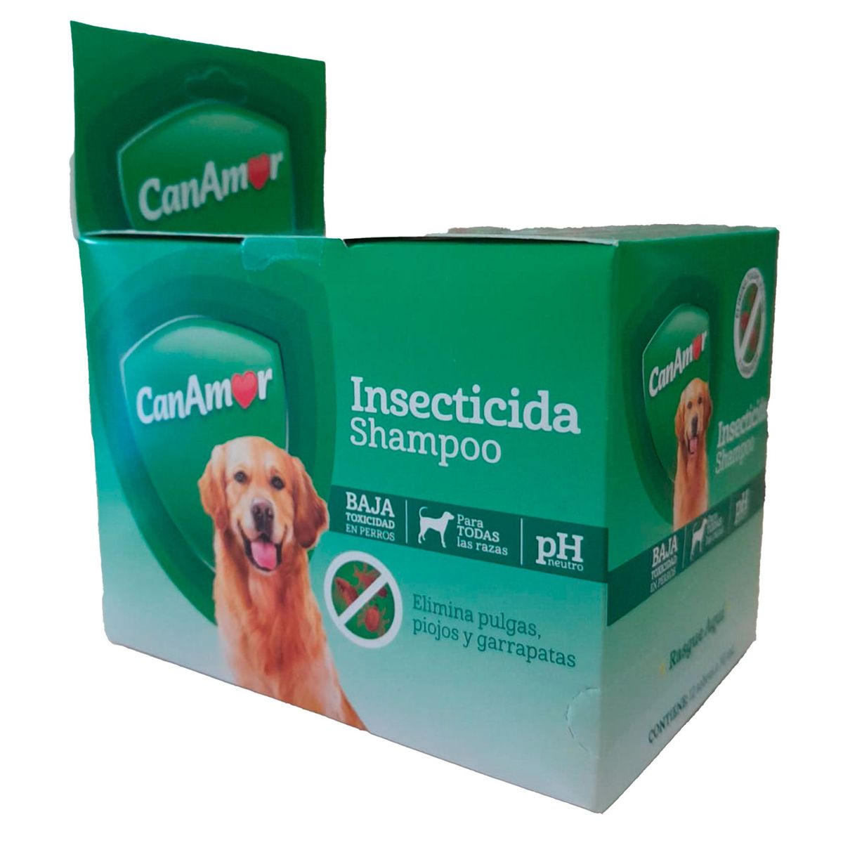 CANAMOR - Shampoo Antipulgas Por 30 ml 12 Unidades Sachets Canamor