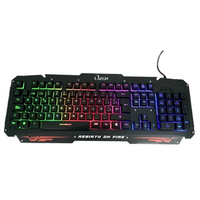 ZER - TECLADO GAMER OMEGA RETROILUMINADO ANTIFLUIDOS