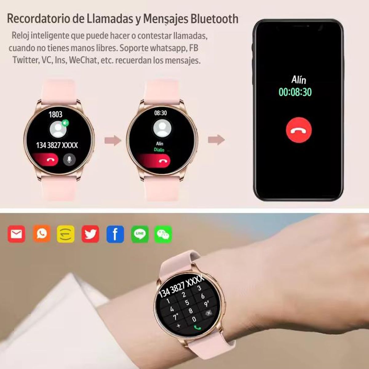 LEMFO - Smart Watch Reloj Inteligente y22 Para Mujer Llamada Bluetooth