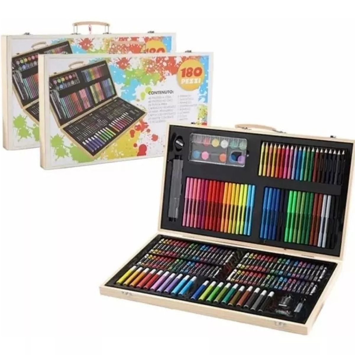 GENERICO - Maleta Creativa en Madera 180 Piezas Para Niños