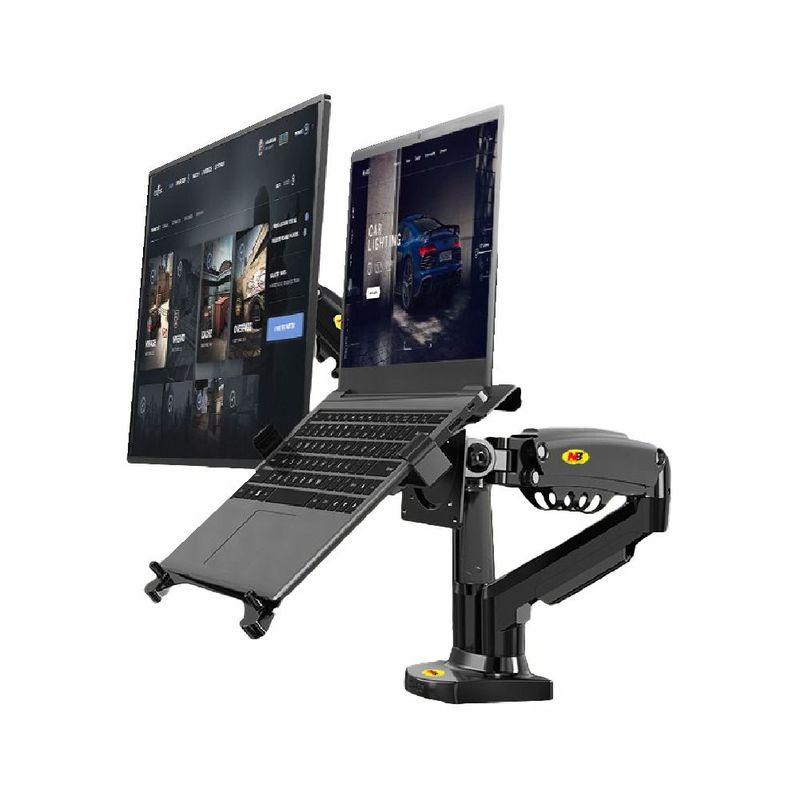 NORTH BAYOU - Soporte Ergonómico Para Monitores Y Portátil A Escritorio NORTH BAYOU