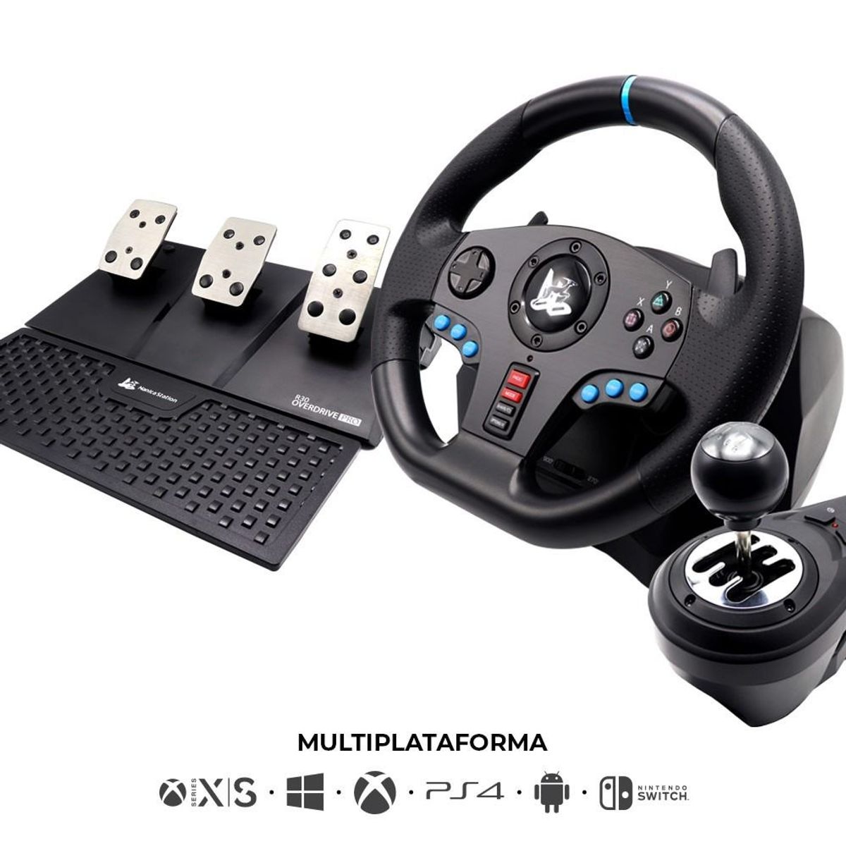 ZER - Timón Profesional Palanca de Cambios 3 Pedales PC Overdrive Pro