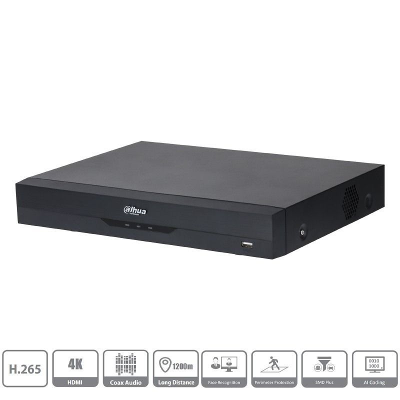DAHUA - XVR 8CH  4CH IP GRABACION CVIIP HASTA 4K AHD TVI HASTA 5MP DAHUA