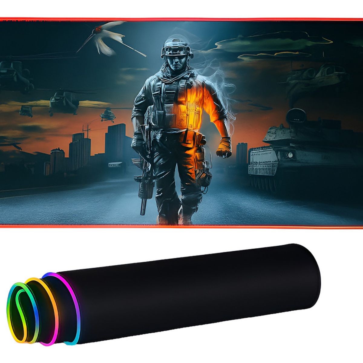 GENERICO - Pad Mouse Gamer Rgb Alfombra Rgb 80cm X 30cm 10 Colores Luz - G02