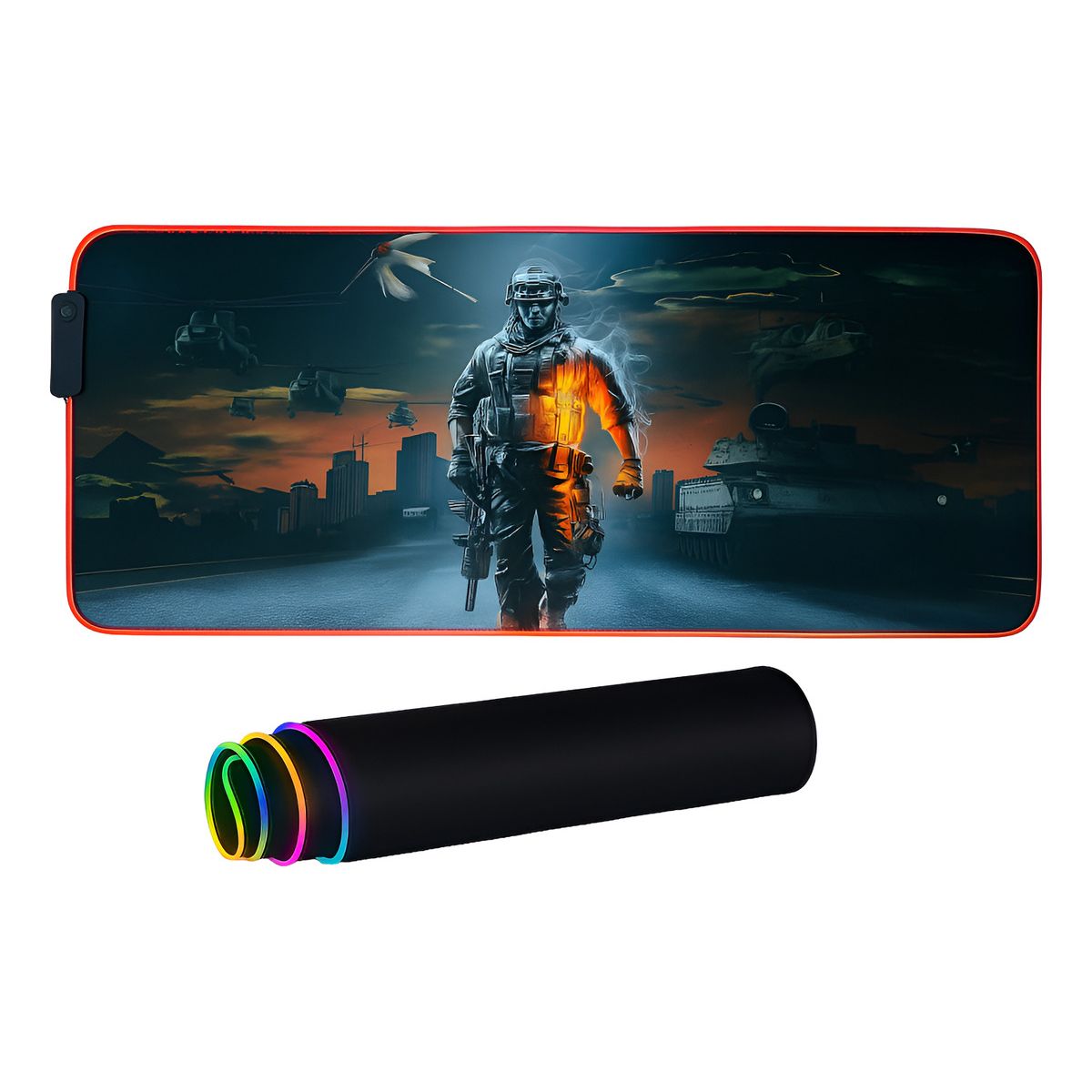 GENERICO - Pad Mouse Gamer Rgb Alfombra Rgb 80cm X 30cm 10 Colores Luz - G02