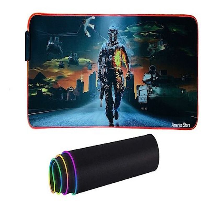 GENERICO - Pad Mouse Gamer Rgb Alfombra Rgb 80cm X 30cm 10 Colores Luz - G02