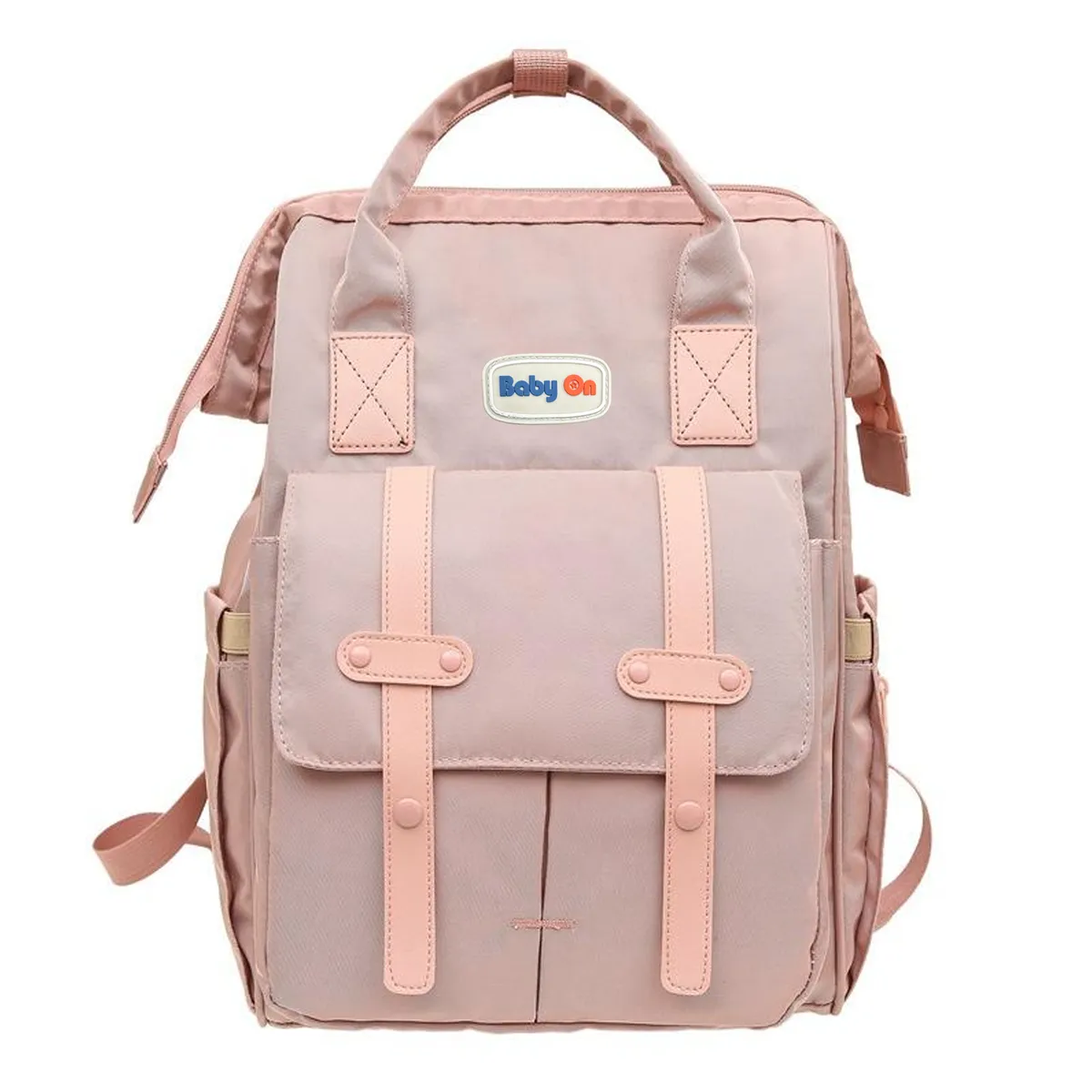 BABY ON - Morral pañalera con cambiador 3 en 1 Rosa