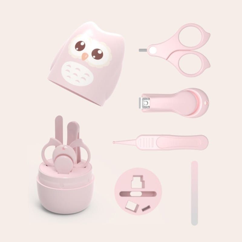 GENERICO - Kit De Corta Uñas Para Bebes Diseño Búho Rosado