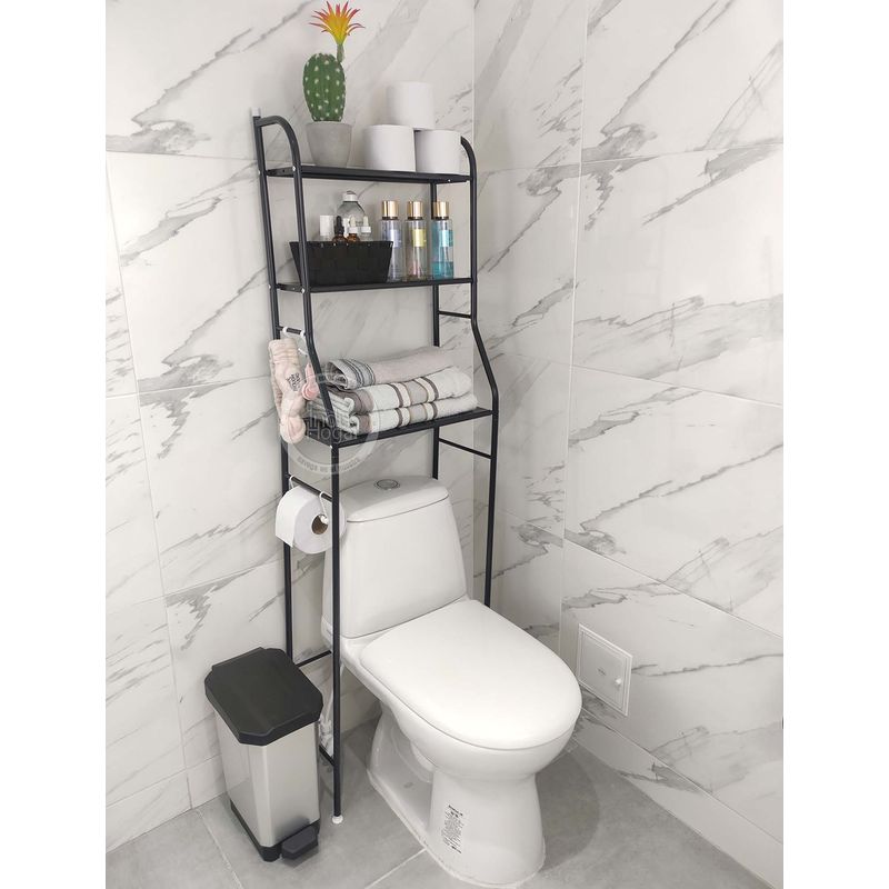 INDUHOGAR - Organizador de baño negro ahorrador de espacio marca induhogar