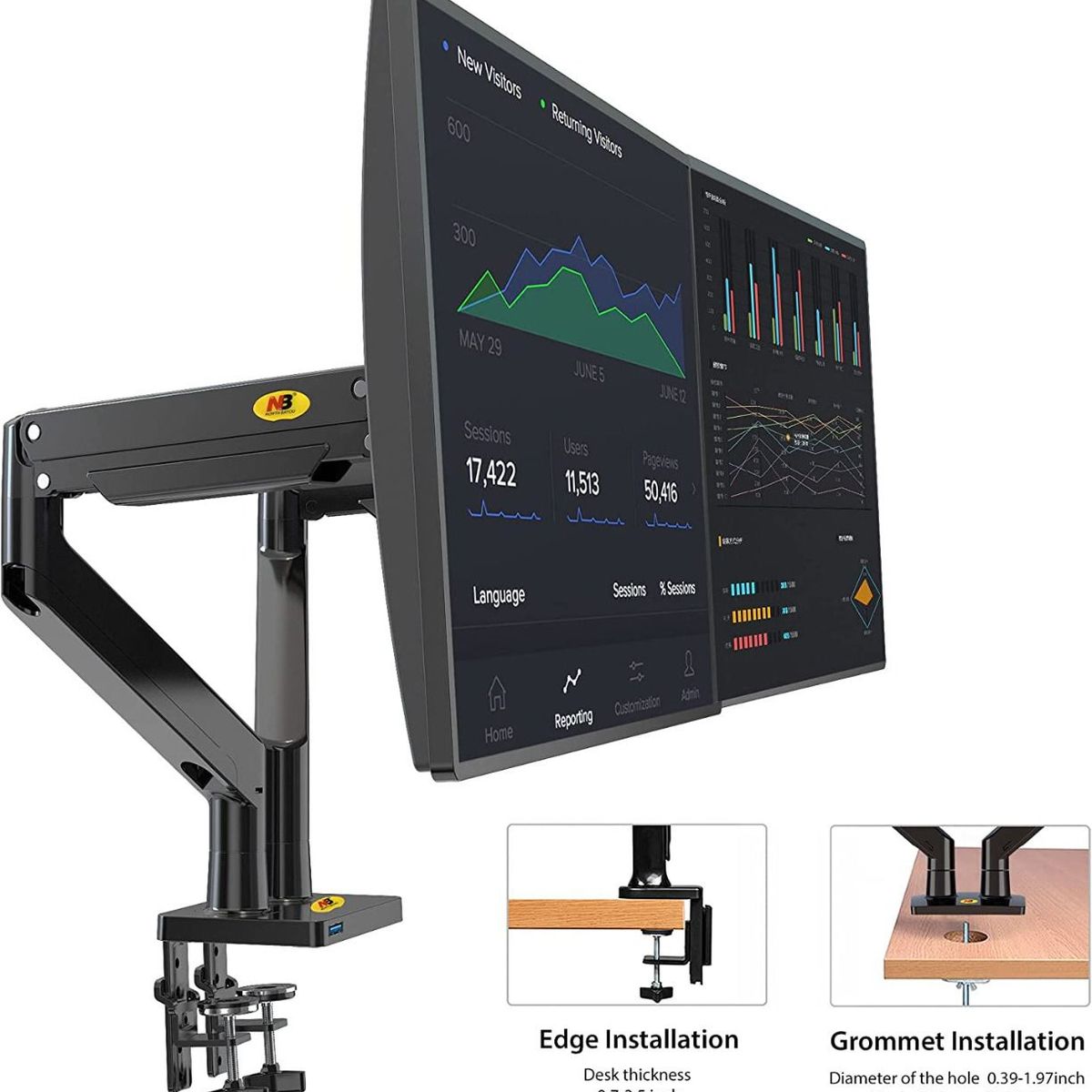 NB NORTH BAYOU - Soporte Ergonomico Nb G32 North Bayou Usb Gran Pantalla