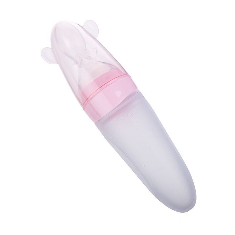 GENERICO - Biberón Con Cuchara Dosificadora 120ml para bebes - Rosado