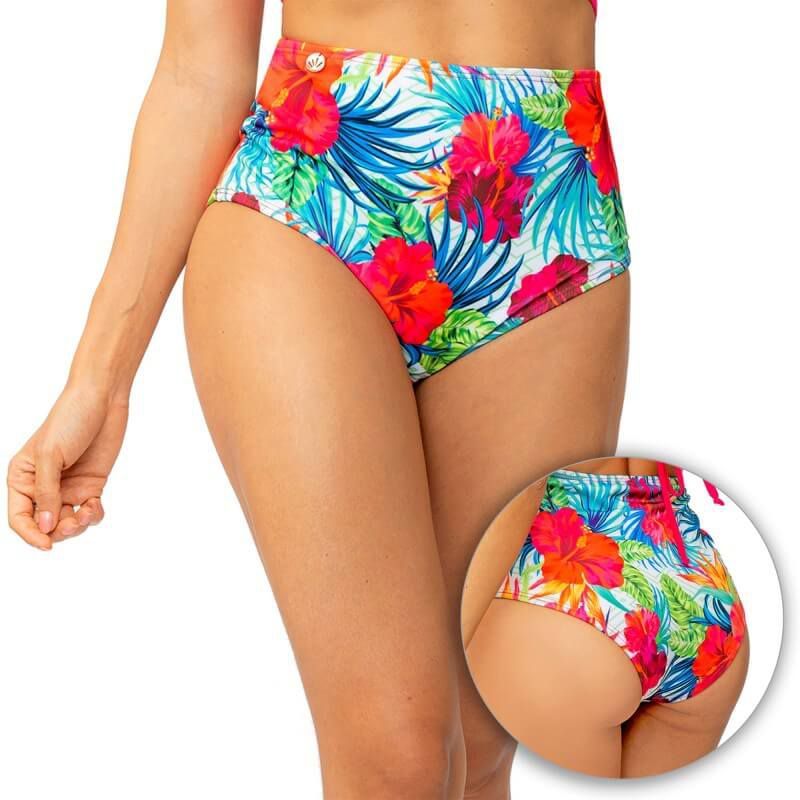 PRAIE - Panty Alto de Vestido de Baño PRAIE 1511B4 Biflora Control Abdomen