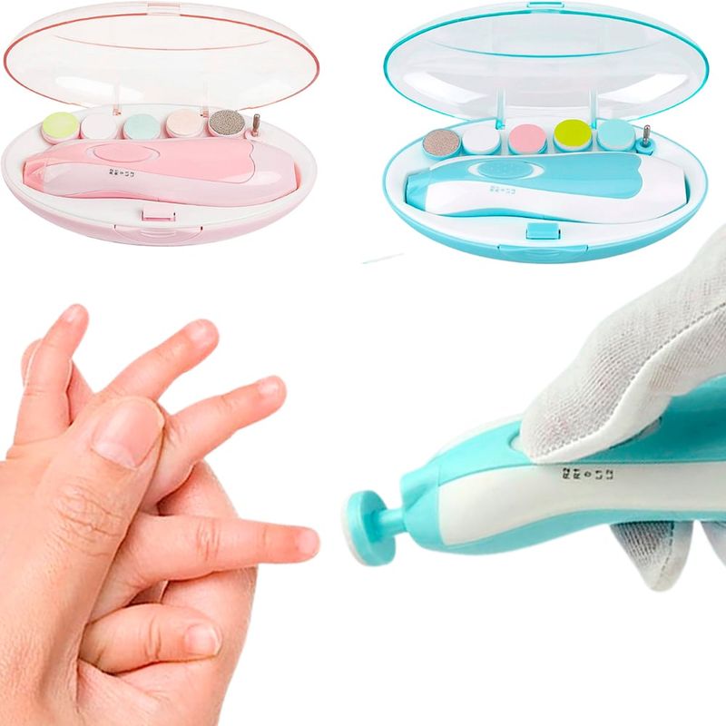 JAYSTORE - Lima Eléctrica Para Bebés Pulidor Uñas Cortaúña 6en1 Luz LED