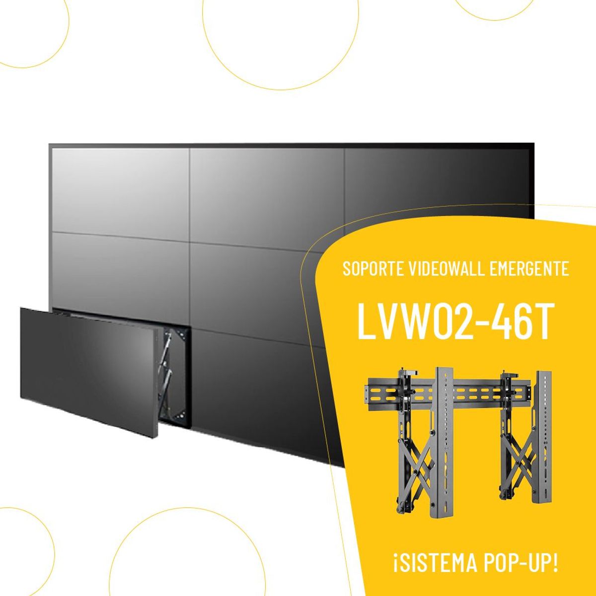 MUNDIAL DE SOPORTES - Soporte Video Wall Pop Out Profesional De 40 A 70