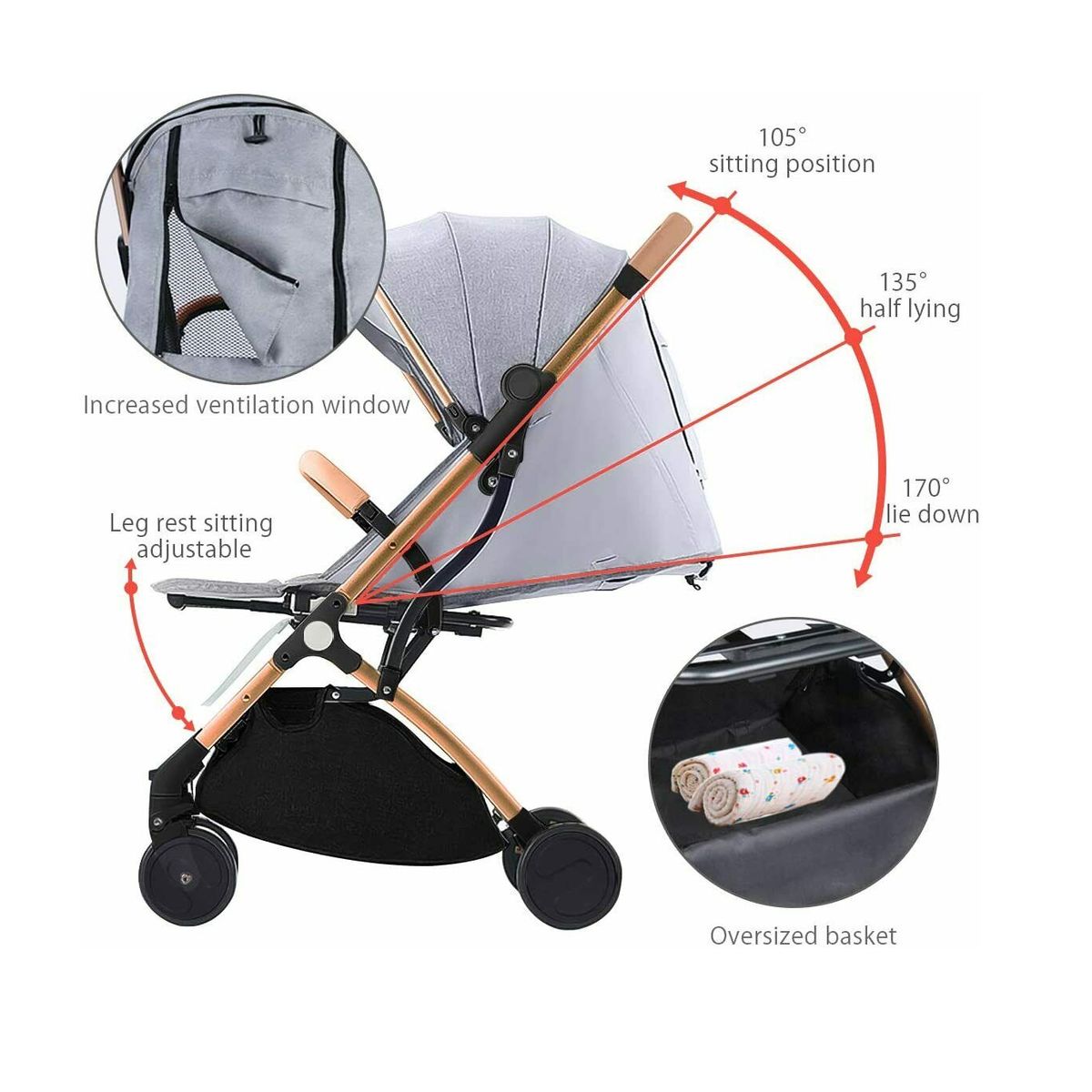 KIDSHOP - Coche Tipo Maleta Facil Plegable Toldillo CS-8005D Azul