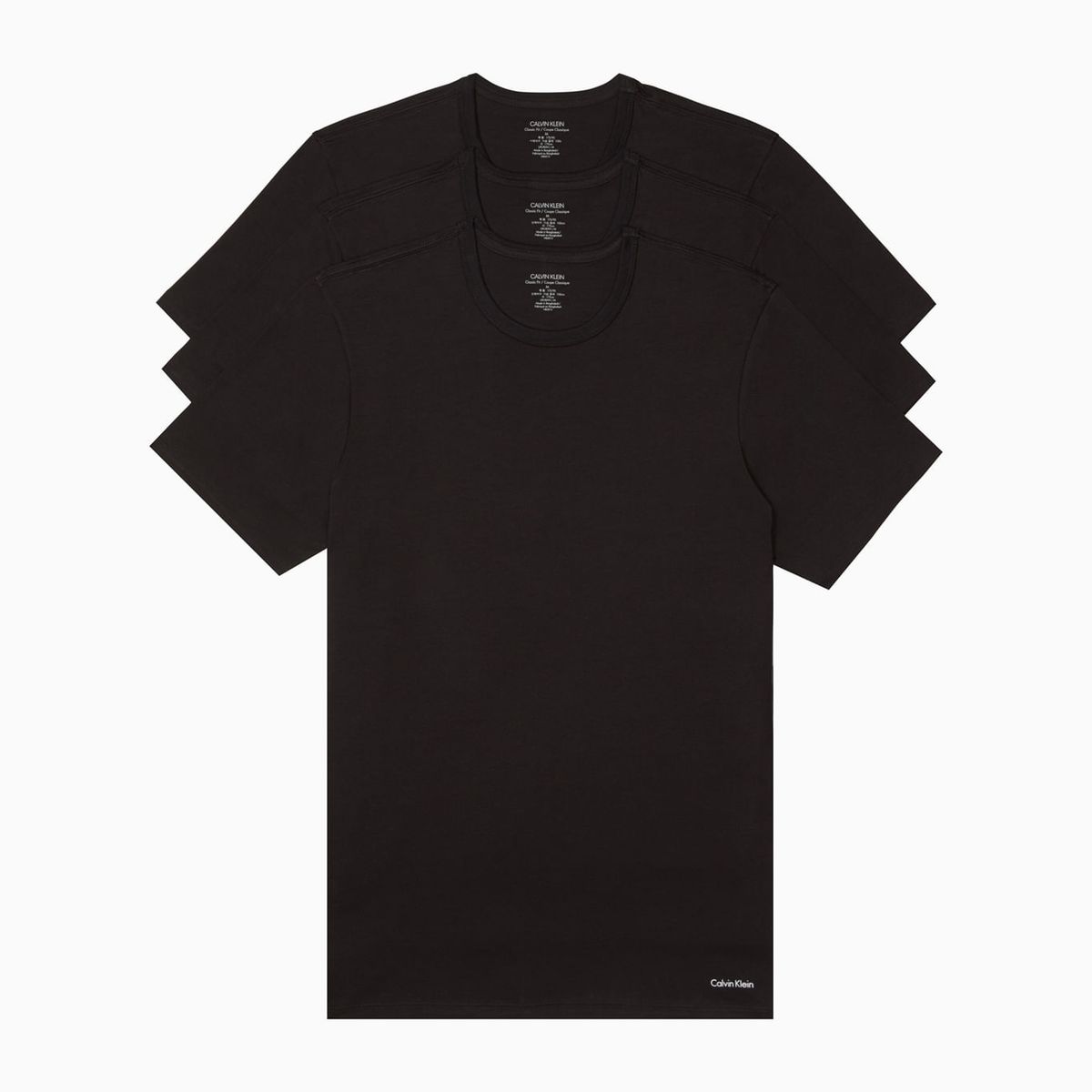 CALVIN KLEIN - Paquete De 3 Camisetas Negras Slim Para Hombre Calvin Klein