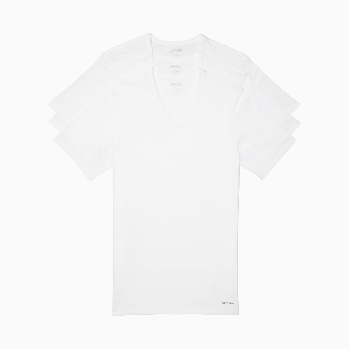 CALVIN KLEIN - Paquete De 3 Camisetas Blancas Slim Con Cuello V Calvin Klein