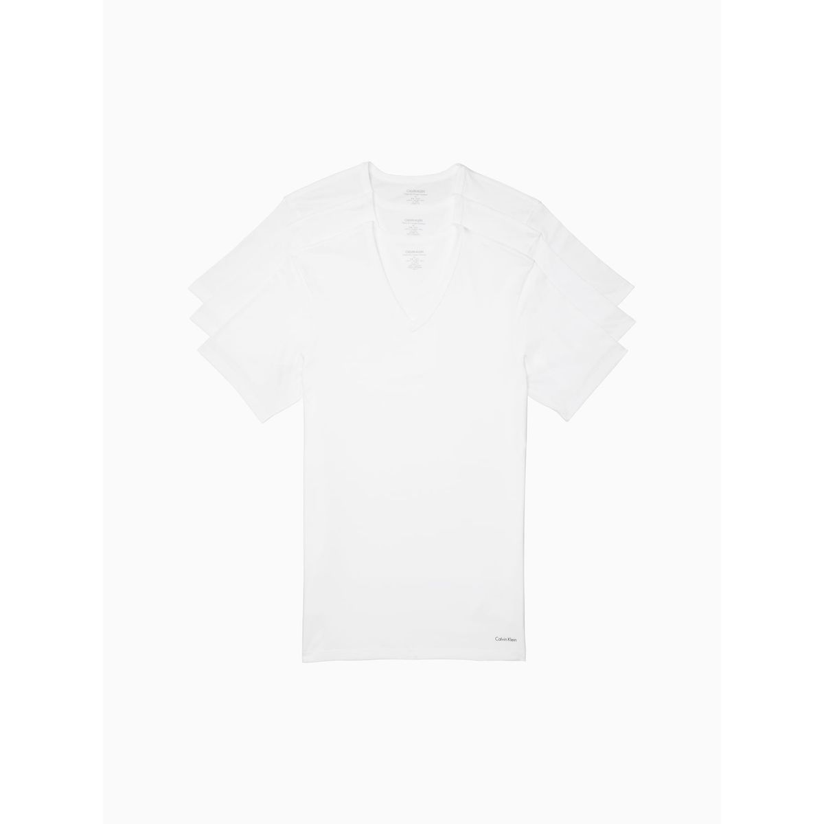 CALVIN KLEIN - Paquete De 3 Camisetas Blancas Slim Con Cuello V Calvin Klein