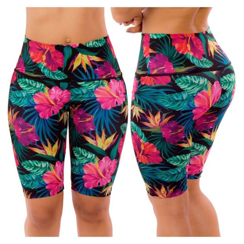 PRAIE - Panty de Vestido de Baño PRAIE 0002 Flores Short Largo