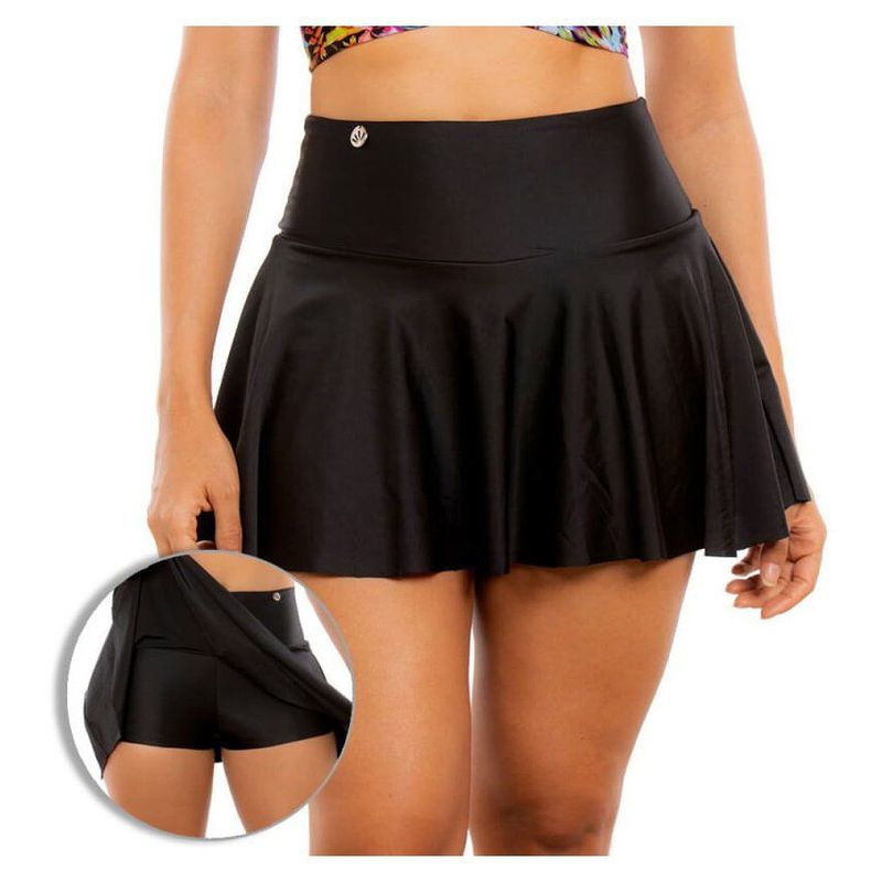PRAIE - Falda Short de Vestido de Baño PRAIE 0003 Negro Boleros Control