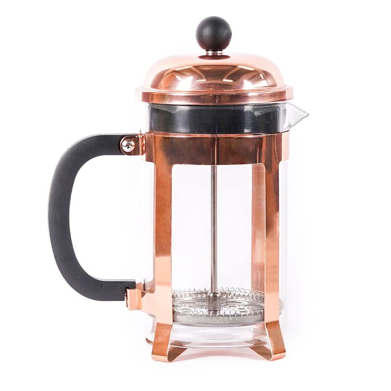 GENERICO - Cafetera Prensa Francesa-Filtro Acero Inoxidable- 600ml-Color Oro Rosa