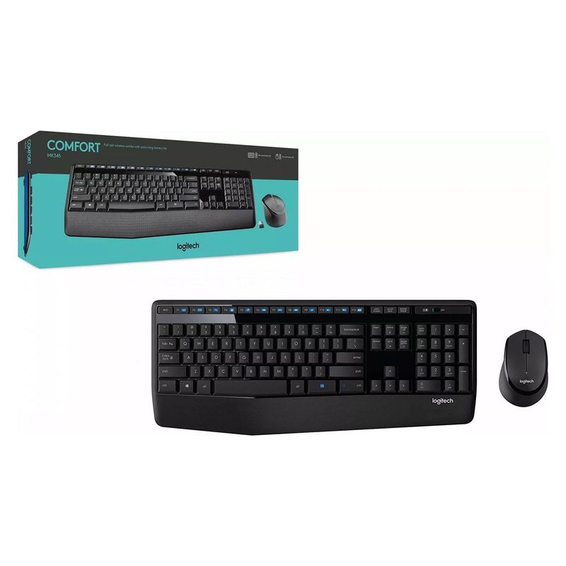 LOGITECH - Combo Teclado y Mouse Inalambrico Logitech Mk345 Comfort Español