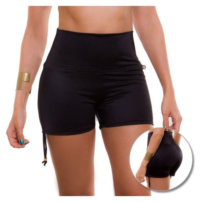 PRAIE - Panty Short de Vestido de Baño PRAIE 0001 Negro Control Abdomen