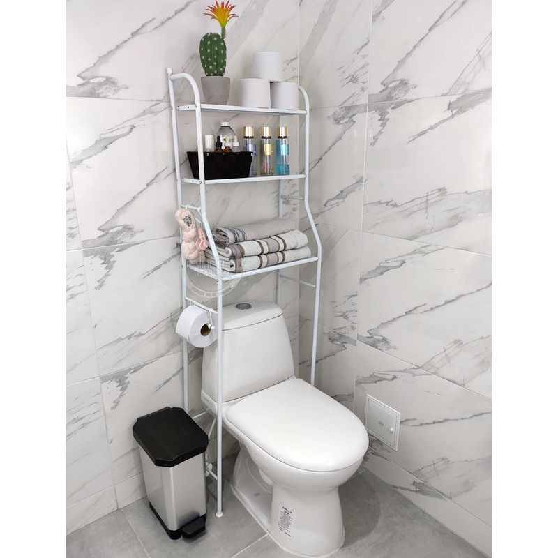 INDUHOGAR - Organizador de baño blanco ahorrador de espacio marca induhogar
